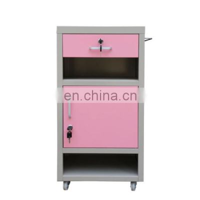 High quality medical mental bedside locker with two drawers for hospital use