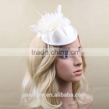 Wholesale Satin Felt Base Flower With Feather Baby Headband photo-2