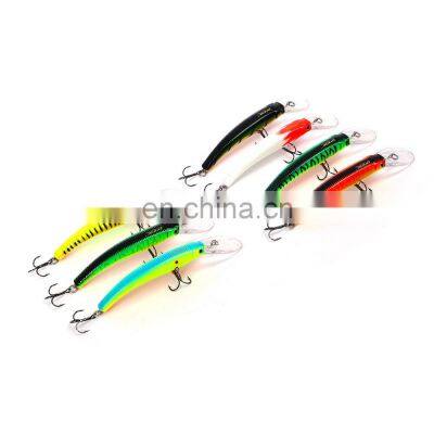 New Design 8.5cm/7.5g 7 colors long lingual plate Carbon Treble Shape Hook minnow fishing lure