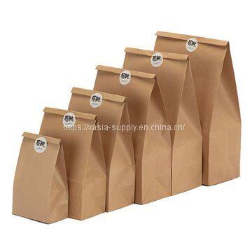 Eco friendly disposable brown paper bags for food disposable takeaway snack bags