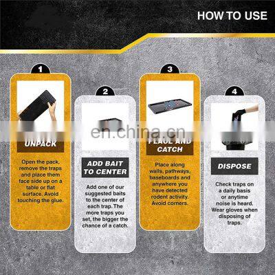 High Quality Wholesale Plastic Tray Mouse Rat Glue Trap Customize Sticky Board Mouse Glue TrapHot Sale Products 1 Pack/2 Traps