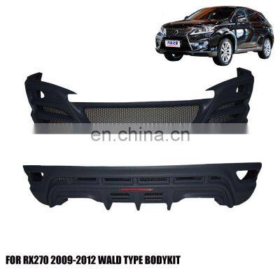 Black PU WALD Facelift Style RX270 Front Bumper of Car body kit For RX270 2009-2011