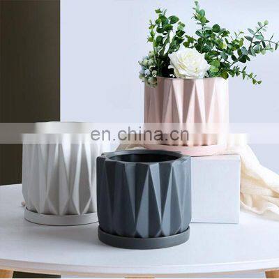 Wholesale Garden Geometric Macetas Plant Pot Flowerpot Flower Planter Elegant Planter Garden Ceramic Pots