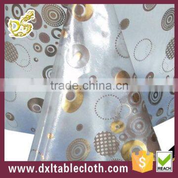 wholesale gold polka dot pvc clear plastic table covering