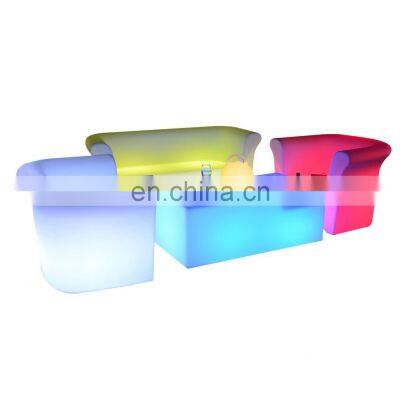 Customized Led High Stool Chair Lounge Area Metal Frame Bar Stool Sofa Set Furniture Led Counter Stool Cube Chair Cube Couch photo-4