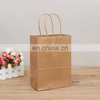 Custom Logo Tote Bag Small Recycle Kraft Paper Bag for Pack photo-3