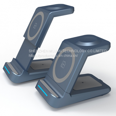 12V New Magnetic 15W Three-in-one Wireless Charger Multi-in-one Mobile Stand for Fast Wireless Charging photo-4