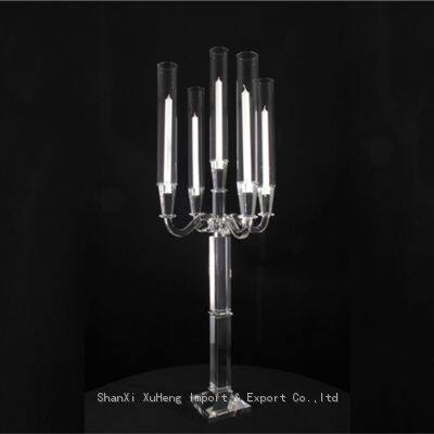Wedding Decoration Crystal 5 Arms Candelabra Wedding Table Centerpiece photo-3