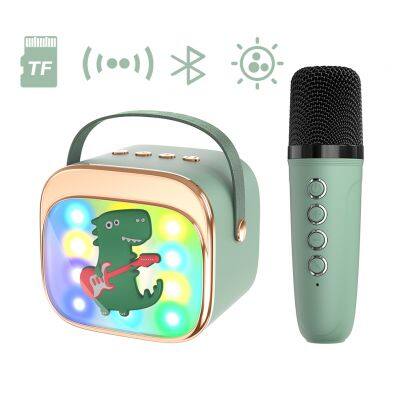 P12 Portable Karaoke Microphone Speaker Wireless With Multi-Color LED Mini Karaoke Speaker For Singing KTV Speaker With Mic