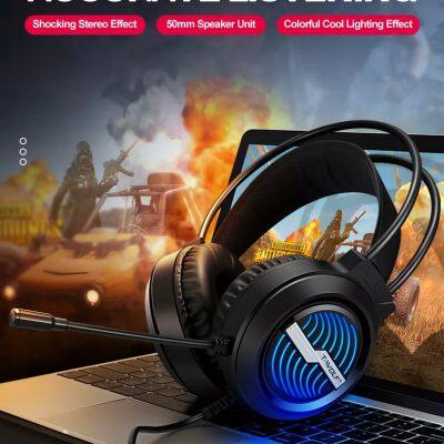 New H130 Headset Headphones Gaming Headset With Lights Universal Uhf Wired Microphone Computer Headsets photo-6