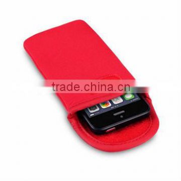 promotional hook and loop mobile phone pouch, soft inner, full color printing