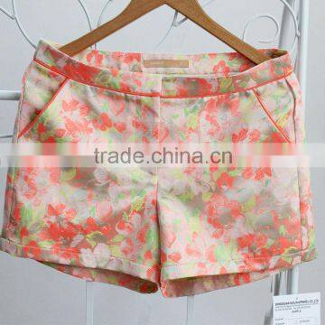 new style elegant women cotton floral printed short pants