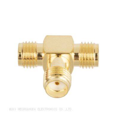 RF Microwave Signal Antenna Connections Distributor Coaxial Adaptor 18GHz SMA-KKK Tee Adapter SMA Female Jack