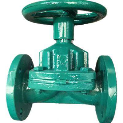 Class 150LB DN150 Cast Carbon Steel Wcb Flanged Connection Straight Type Diaphragm Valve Lined PTFE photo-2
