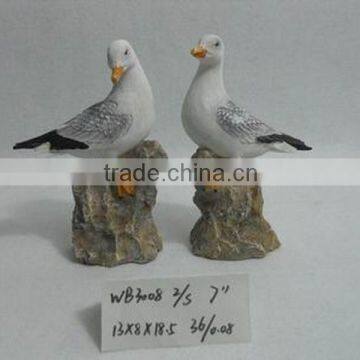 Cheap 3D Resin Seagull on beach figurine home decoration for sale