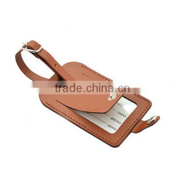 brown leather luggage tag gift idea