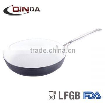 Forged aluminum ceramic coated nature frying pan with cast s/s handle QD-FA014