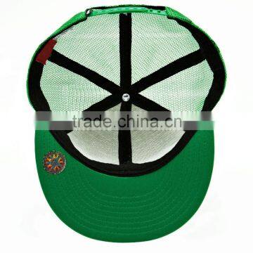 Guangzhou Guangjia Multi Panel Green Half Mesh Plastic Backclosure Custom Snapback photo-6