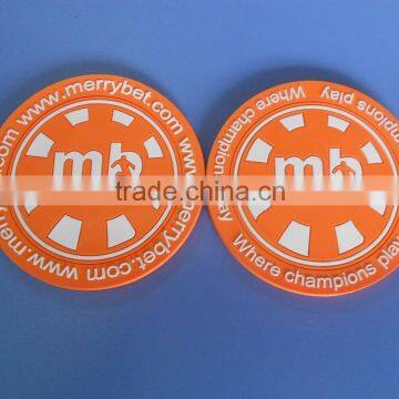 promotional embossed company logo soft pvc drink coasters