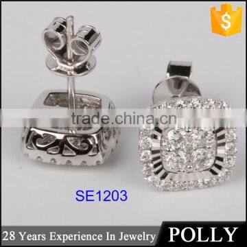 Bright zircon stone silver earring plug earring tunnel