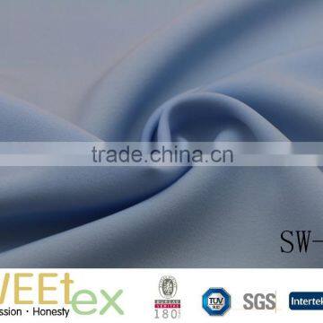 Spring wholesale women clothes polyester spandex weft stretch 2/1 twill fabric