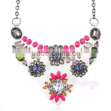 Bohemia Design Gold Plated Color Stones Choker Fashion Necklace photo-3