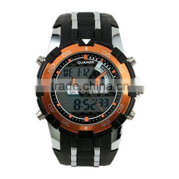 Brand New Mens Rubber Strap Analog Digital Dual Dial Quamer Sport Watch Price