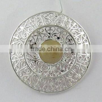 Beautiful Golden Rutile Pendant, Indian Jewelry Manufacturer, Silver Jewelry Exporter photo-5