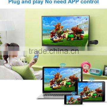 Miradisplay usb dongle support IOS9 wifi dongle support miracast(Android, Window), DLNA and airplay(iOS)