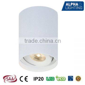 Adjustable high quality dimmable 10W COB led ceiling surface light with HEP driver