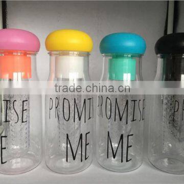 2016 cute portable water bottle lovely sports bottle with infusion