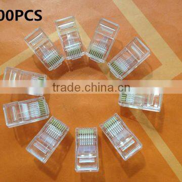 8P8C 8P8CR RJ45 RJ-45 CAT5 Modular Plug Network Connector for Cat5 Cat5e Cat6 Cable