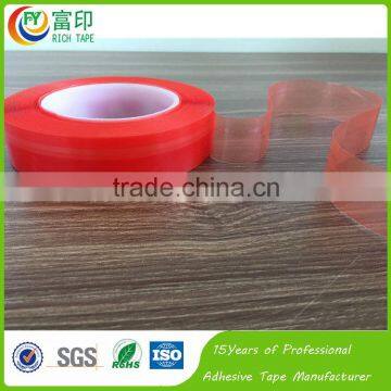 High Strength Double Sided PET Adhesive Tape 0.1mm Thickness with Red Film