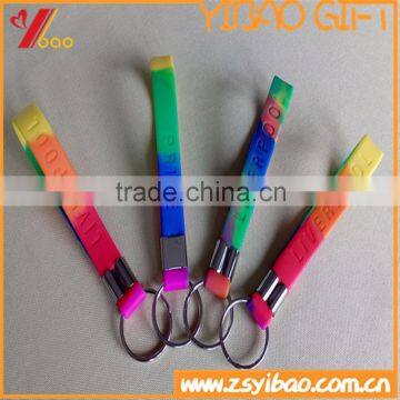 High Quality Color Mixing Silicone Lanyard For Keychain Accessory