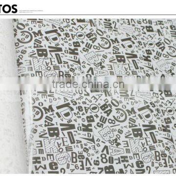 PET English Alphabet Pattern Plastic Foil Similar to 3M Window Film