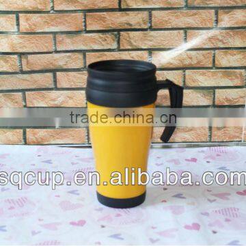 hot selling 400ml plastic travel mug with lid or clear plastic travel mugs