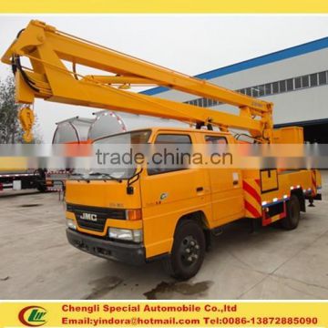 Double cab light bucket aerial working basket truck