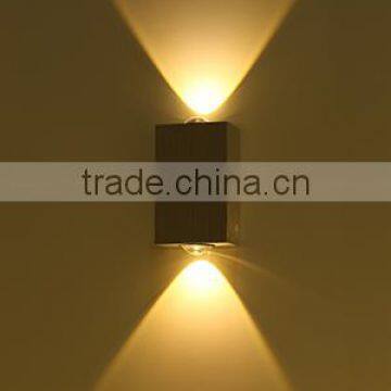 2*1W square interior led up and down wall light for home or hotel