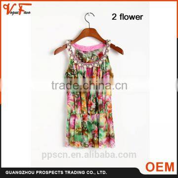 New design latest western fashion style OEM factory supply flower pretty lady top 2016