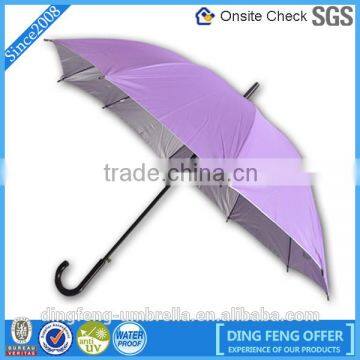 Purple double crook handle sun and rain umbrella