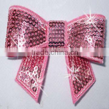 sequin bow embroidery patch