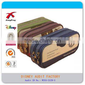 Kids British Style Classic Bag Brief Pencil Bags 2 Zipper