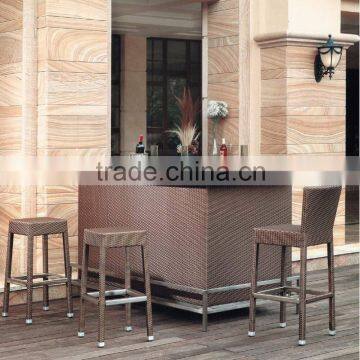 Cheap Rattan High Bar Set Table and Chair Used photo-2