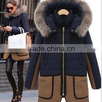 2014 winter fashion women's long thick cotton-padded jacket