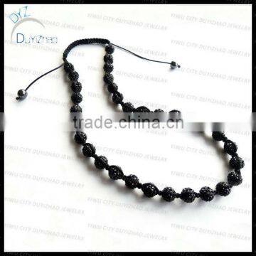 Fashion mens black Shamballa necklace