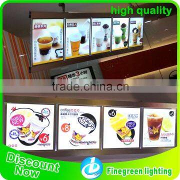 crystal led light box for restaurant