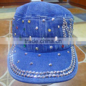fashion shiny jean cap ladies cap