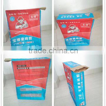 Hot sale glue tile printed paper bag design 20kg