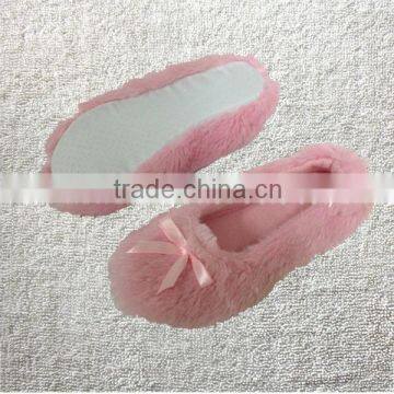 Soft ballet shoes for women,PV plush indoor slipper,ladies bellerina shoes