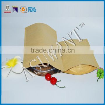 zipper Kraft paper rbidium powder tell wride bag/custom made gauran powder bag standing